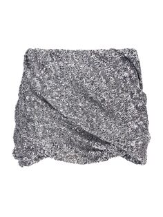 Металлизированная мини-юбка с рюшами The Attico, серебряный