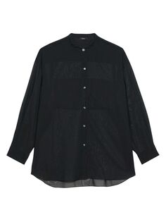 Полосатая прозрачная рубашка оверсайз Theory, черный