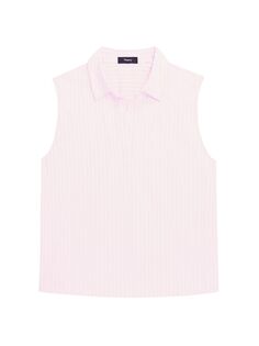 Полосатая блузка без рукавов Theory, розовый