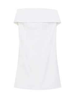 Мини-платье без бретелек из смеси льна Theory, белый
