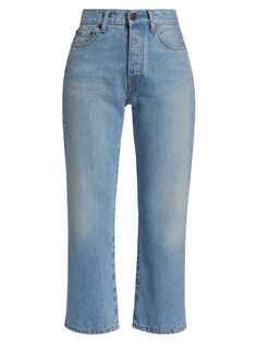 Укороченные джинсы Lesley с высокой посадкой The Row, синий