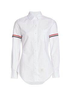 Классическая рубашка с круглым вырезом Thom Browne, белый