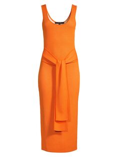 Платье миди Lucy с завязками спереди Toccin, оранжевый