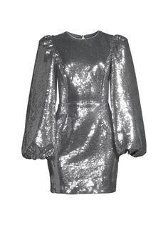 Платье-футляр Thais с блестками и открытой спиной Toccin, серебряный