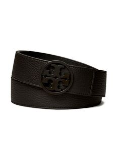 1,5-дюймовый кожаный ремень Miller Double T Tory Burch, черный