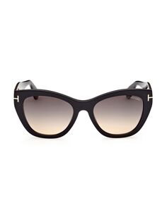 Квадратные солнцезащитные очки Cara 56 мм Tom Ford, черный