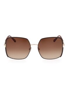 Солнцезащитные очки Raphaela 60 мм в форме бабочки Tom Ford, коричневый