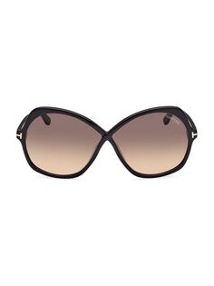 Солнцезащитные очки-бабочки Rosemin 64MM Tom Ford, черный