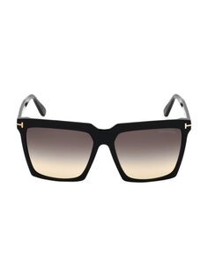Квадратные солнцезащитные очки Sabrina 58 мм Tom Ford, черный