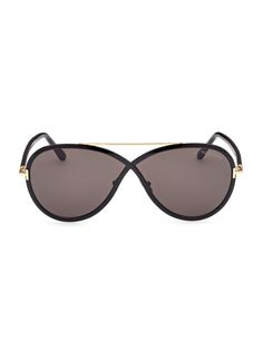 Круглые солнцезащитные очки Rickie 65 мм Tom Ford, черный