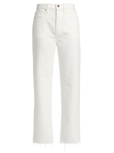 Классические зауженные джинсы прямого кроя со средней посадкой Totême, белый Toteme