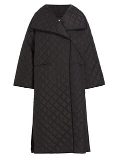 Стеганое пальто оверсайз с разрезом Totême, черный Toteme