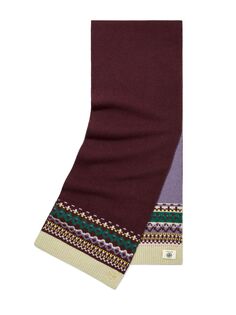 Шарф Fair Isle из шерсти мериноса Tory Burch, разноцветный