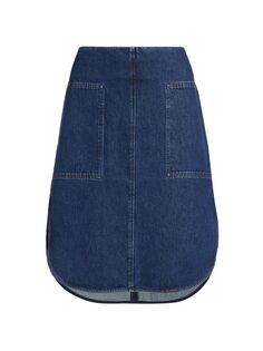 Джинсовая юбка с изогнутым подолом Totême, синий Toteme