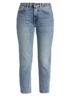 Узкие джинсы до щиколотки со средней посадкой и перекрученными швами Totême, синий Toteme
