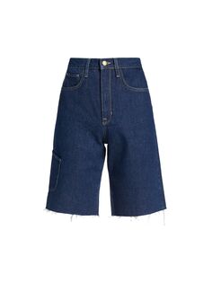 Обрезанные джинсовые шорты карго Ms. Cali Triarchy, индиго