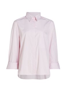 Полосатая хлопковая рубашка с пуговицами спереди TWP, белый