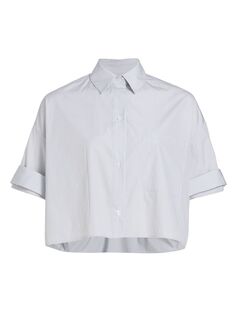Укороченная хлопковая рубашка в полоску Next Ex TWP, белый