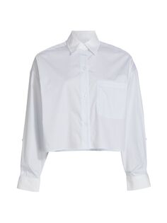 Укороченная рубашка из хлопка на пуговицах спереди Soon To Be Ex TWP, белый