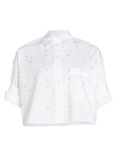 Укороченная рубашка с кристаллами Next Ex TWP, белый