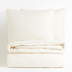 Комплект двуспального постельного белья из смесового льна H&amp;M Home King, белый