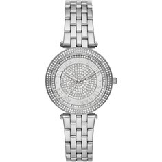 Часы наручные Michael Kors Mini Darci Pavé Silver-Tone, серебристый