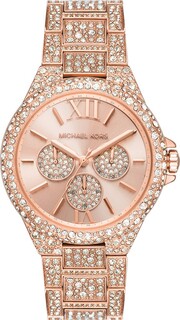 Часы наручные Michael Kors Oversized Camille Pavé Rose Gold-Tone, розовый