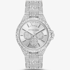 Часы наручные Michael Kors Oversized Camille Pavé Silver-Tone, серебристый