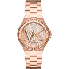 Часы наручные Michael Kors Lennox Pavé Logo Rose Gold-Tone, розовый