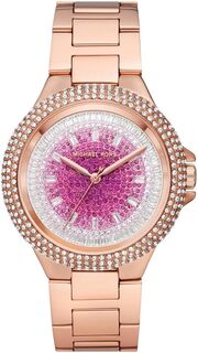 Часы наручные Michael Kors Oversized Camille Ombré Pavé Rose Gold-Tone, розовый