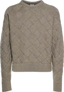 Свитер Bottega Veneta Intrecciato Knit, светло-коричневый