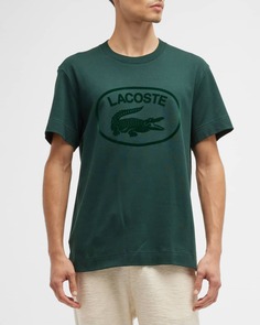 Мужская футболка из хлопка с логотипом в тон Lacoste