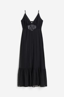 Платье H&amp;M Sheer Chiffon, черный H&M