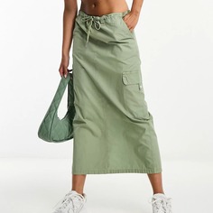 Юбка River Island Cargo Midi, хаки