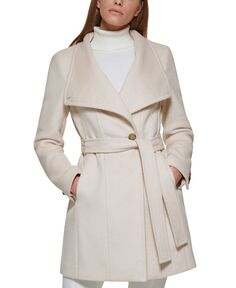 Женское асимметричное пальто с запахом и поясом, созданное для macy&apos;s Calvin Klein