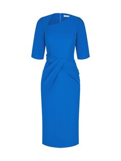 Плиссированное платье-миди Alexa Kay Unger, синий