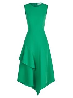 Асимметричное платье миди Bryce Kay Unger, зеленый