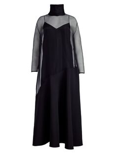 Шелковое платье макси Bellamy Khaite, черный