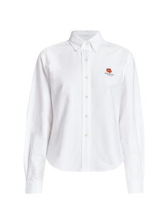 Приталенная оксфордская рубашка с логотипом Crest KENZO, белый