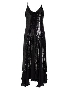 Платье Clover с пайетками и шелком Khaite, черный