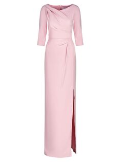 Плиссированное платье-колонна Margerite Kay Unger, розовый