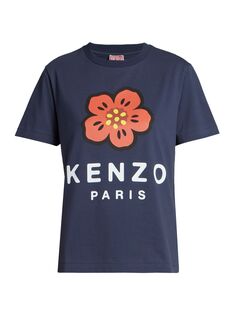 Футболка с короткими рукавами и графическим логотипом KENZO, синий