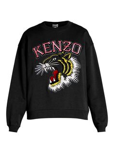 Толстовка Tiger Varsity с круглым вырезом KENZO, черный