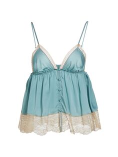 Майка Babydoll из эластичного шелка и кружева Kiki de Montparnasse Kiki De Montparnasse