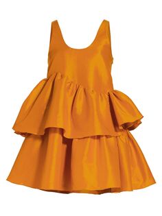 Мини-платье Valeria из тафты с оборками Kika Vargas, оранжевый