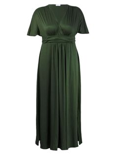 Атласное платье макси Vienna Kiyonna, зеленый