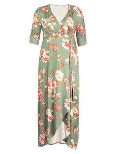 Платье макси с запахом и цветочным принтом Meadow Dream Kiyonna