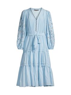 Платье миди с вышивкой Kassandra Kobi Halperin, синий