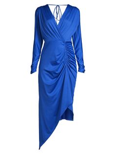 Платье миди из джерси с драпировкой Mira Ungaro, синий