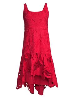 Платье Abigail из хлопка с вырезами и цветочным принтом Ungaro, красный